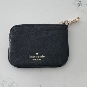 Kate Spade Black Coin Pouch with Gold Accents